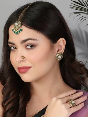 Gold-plated pearl jewellery set 2