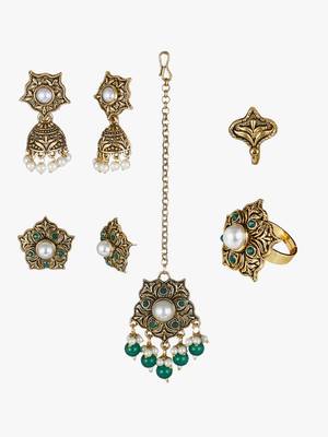 Gold-plated pearl jewellery set 4