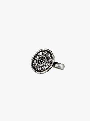 Combo of silver-plated stone-studded earrings & nosepin 4