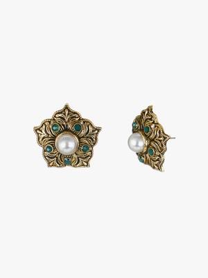 Gold-plated pearl jewellery set 5