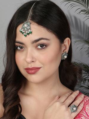 Oxidised pearl jewellery set 5
