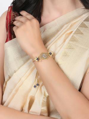 Women gold-plated handcrafted link bracelet 2