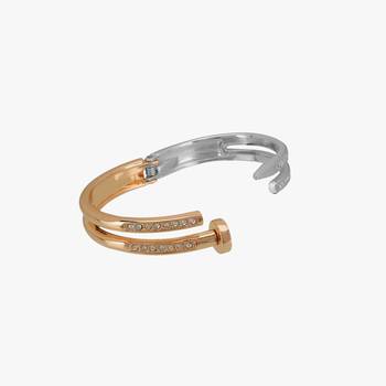 Women gold plated stone studded layered bracelet 1