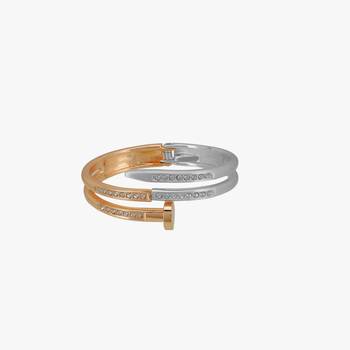 Women gold plated stone studded layered bracelet 4