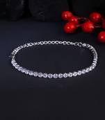 Women silver-plated stone-studded handcrafted bracelet