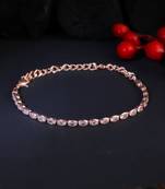 Women rose-plated stone-studded handcrafted bracelet