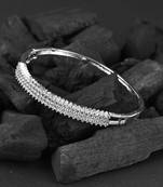 Women rhodium-plated stone studded bracelet