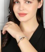 Women rose gold plated fish shaped openable bracelet