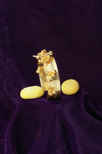 Women 24ct gold-plated cuff bracelet