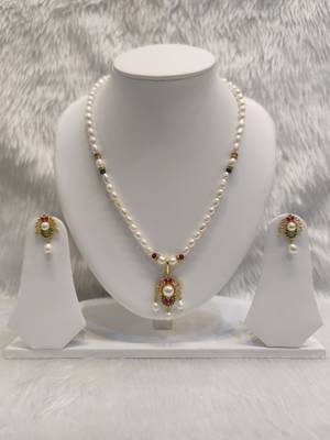 Mannat raj pearls and jewellers natural fresh water hyderabadi pearls exclusive designer necklace set 2
