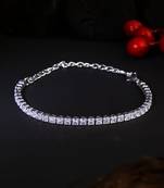 Women silver-plated stone-studded handcrafted bracelet