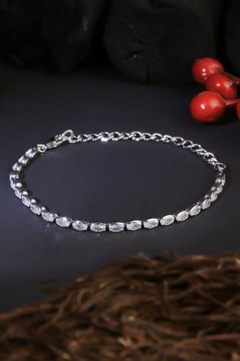 Women silver-plated stone-studded handcrafted bracelet