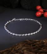 Women silver-plated stone-studded handcrafted bracelet