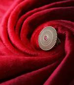 Silver-toned oxidized adjustable ring