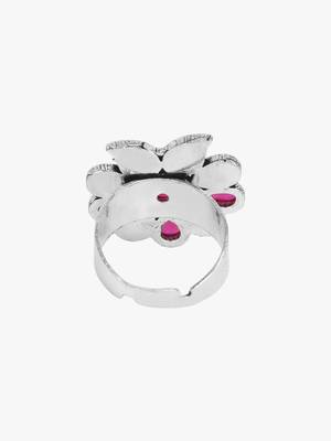 Silver-toned oxidized adjustable ring 2