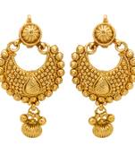 Traditional Ethnic Gold Plated Ethnic Golden Diya Earrings For Women