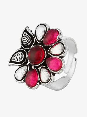 Silver-toned oxidized adjustable ring 3