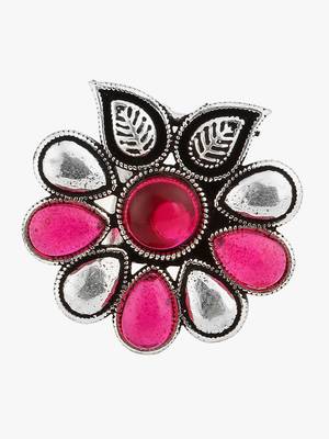 Silver-toned oxidized adjustable ring 4