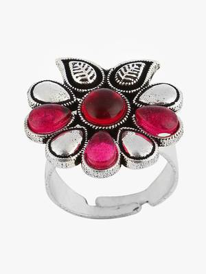 Silver-toned oxidized adjustable ring 5