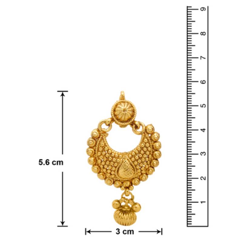 Traditional Ethnic Gold Plated Ethnic Golden Diya Earrings For Women