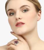 Silver-toned oxidized adjustable ring