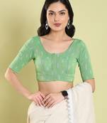 Salwar Studio Geometric Print Cotton Readymade Blouse - Pack of 1 | Women's Fashion