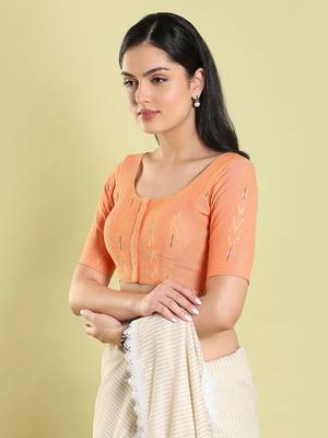 Salwar Studio Geometric Print Cotton Readymade Blouse - Pack of 1 | Women's Fashion 3