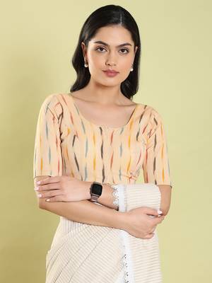Salwar Studio Geometric Print Cotton Readymade Blouse - Pack of 1 | Women's Fashion 1