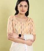 Salwar Studio Geometric Print Cotton Readymade Blouse - Pack of 1 | Women's Fashion