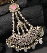Gold-plated pink stone jhumar passa