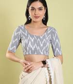 Salwar Studio Geometric Print Cotton Readymade Blouse - Pack of 1 | Women's Fashion