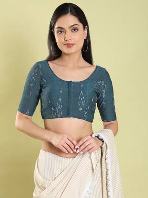 Salwar Studio Geometric Print Cotton Readymade Blouse - Pack of 1 | Women's Fashion 1