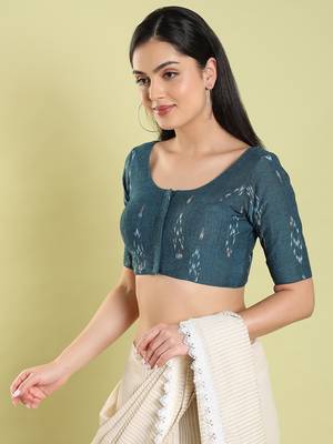 Salwar Studio Geometric Print Cotton Readymade Blouse - Pack of 1 | Women's Fashion 3