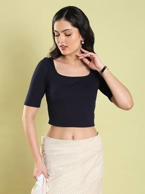 Salwar Studio Solid Woolen Lycra Readymade Blouse - Pack of 1 | Women's Fashion 1