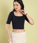 Salwar Studio Solid Woolen Lycra Readymade Blouse - Pack of 1 | Women's Fashion