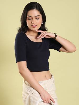 Salwar Studio Solid Woolen Lycra Readymade Blouse - Pack of 1 | Women's Fashion 2