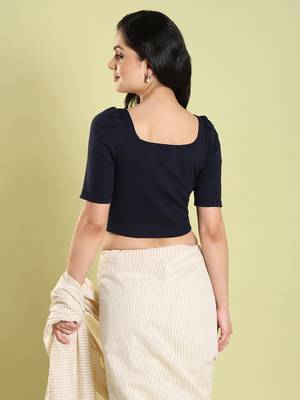 Salwar Studio Solid Woolen Lycra Readymade Blouse - Pack of 1 | Women's Fashion 4