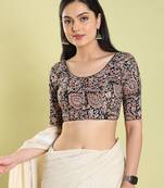 Salwar Studio Floral Print Cotton Readymade Blouse - Pack of 1 | Women's Fashion