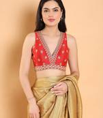Salwar Studio Embroidered Mulberry silk Readymade Blouse - Pack of 1 | Women's Fashion