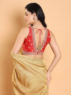 Salwar Studio Embroidered Mulberry silk Readymade Blouse - Pack of 1 | Women's Fashion 4