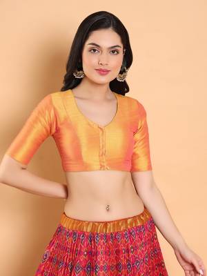 Salwar Studio Solid Raw Silk Readymade Blouse - Pack of 1 | Women's Fashion 1