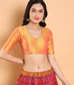 Salwar Studio Solid Raw Silk Readymade Blouse - Pack of 1 | Women's Fashion