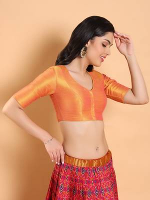 Salwar Studio Solid Raw Silk Readymade Blouse - Pack of 1 | Women's Fashion 2