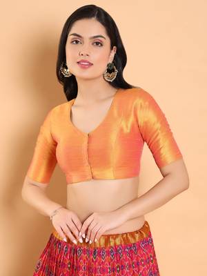 Salwar Studio Solid Raw Silk Readymade Blouse - Pack of 1 | Women's Fashion 3