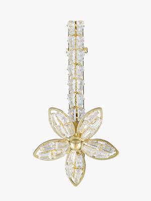 Women gold-plated flower cz embellished bobby pin 1