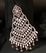 Rose gold-plated cz handcrafted jhumar passa