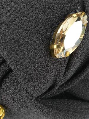 Women black and gold stone-studded embellished hairband 5
