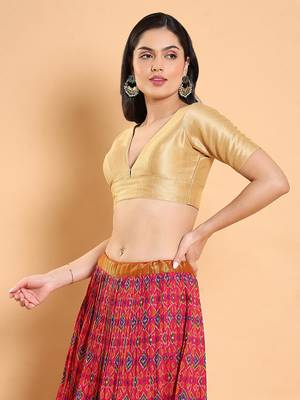 Salwar Studio Solid Mulberry silk Readymade Blouse - Pack of 1 | Women's Fashion 3
