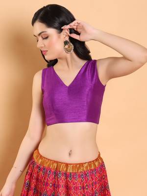 Salwar Studio Solid Dupion Silk Readymade Blouse - Pack of 1 | Women's Fashion 1