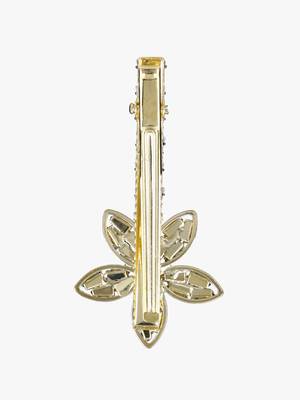 Women gold-plated flower cz embellished bobby pin 3